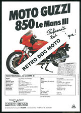 Prospectus MOTO GUZZI 850 LE MANS III Brochure Catalogue Prospekt en Français