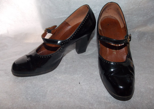 Escarpins vintage cuir - escarpins,