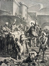 Resurrection fils veuve Naim GRAVURE Eau Forte GASPARD DUCHANGE Jouvenet XVIII°