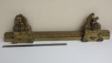 Ancienne superbe barre de cheminée réglable en bronze XIX ème avec CHÉRUBINS