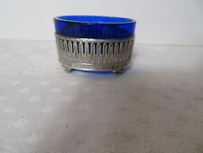 saleron de style empire en argent massif et verrine bleu