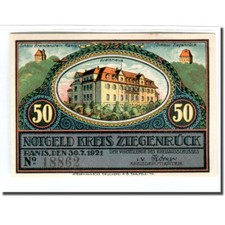 [#661098] Billet, Allemagne, Ziegenrück, 50 Pfennigs, Batiment, 1921, 1921-