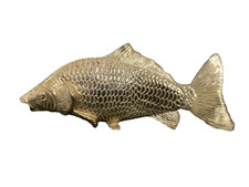 Range courrier Porte-menu Poisson carpe Métal argenté vintage décoration peche