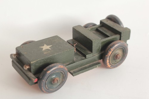 Ancien jouet bois voiture - , jeep