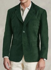 Blazer En Suède Vert Pour