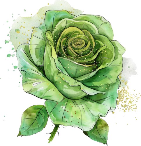 Aquarelle fleur dorée - 9x9, cm