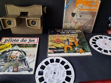 VISIONNEUSE STEREOSCOPE VIEW MASTER +zorro+101 dalmatiens+tintin+pilote jet