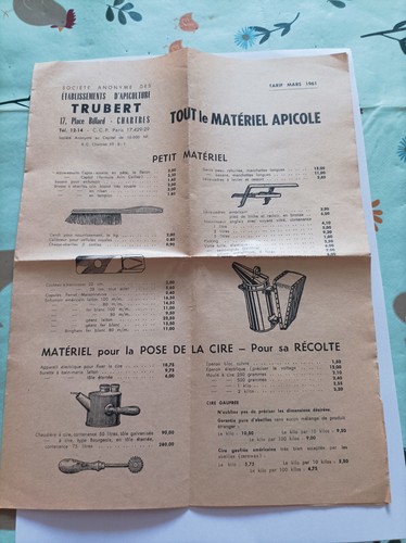 1961 petit catalogue depliant