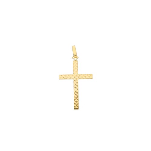 Pendentif croix jaune - en, or