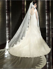 Neuf ! Exceptionnel ! 3M ! Voile mariée dentelle haut de gamme ivoire V15 - 3m 