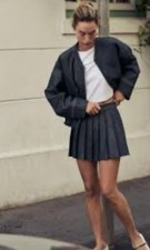 Zara Mini Pleated Denim