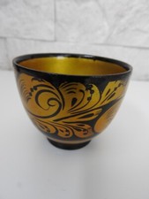 Pot gobelet verre en bois laqué de l'URSS KHOKHLOMA objet de cuisine peint main