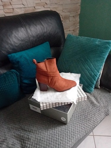 Bottines marron suedine - marron, en