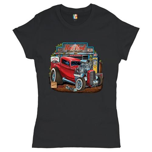 Hot rod garage shirt - hot, route