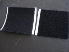 Lot de 10 carrés de 100x100mm scratch noir autocollant Bande agrippante 10x10 cm