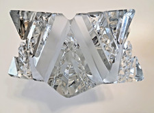 Cendrier pentagonal en cristal de Bohême Vintage  1940 tchèque Art Déco