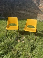Lot 2 Chaises Scolaires Vintage Années 60/70 - Signées H.brunswick