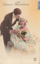 CP ORANGE SINCERES FELICITATIONS COUPLE MARIES FLEURS - 36164