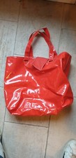 SAC VINTAGE GALENIC PARIS STYLE 70 EN TOILE CIREE CABAS ROUGE