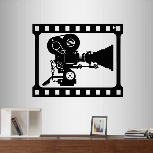 Vinyl decal retro movie camera - movie,