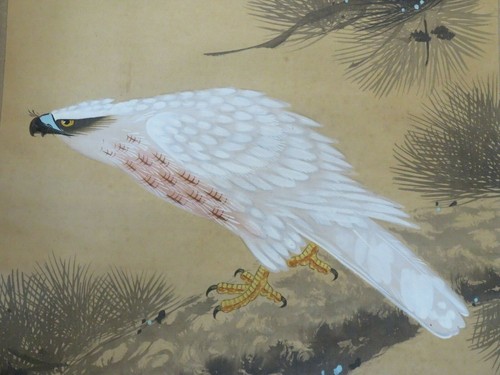 Peinture japonaise aigle - peinture,