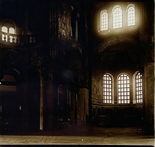 ITALIE Ravenne Mosaiques dans San Vitale c1900 Photo Plaque Stereo Vintage 