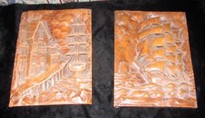 PAIR SYROCO SAILING SHIP WALL