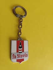 Porte clé années 60, métal émaillé Bière LA SLAVIA
