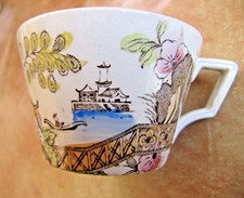 très ancien tasse faïence Badonviller décor chinois irisé Fenal service café thé