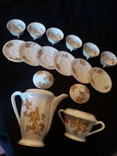 Service à Thé Café M et S Fait en Berry Pâte de Limoges Décor Automne 14 Pièces