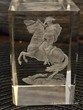 NAPOLEON 1er sur son cheval Marengo Incrustés dans gravure laser 3D  crystal