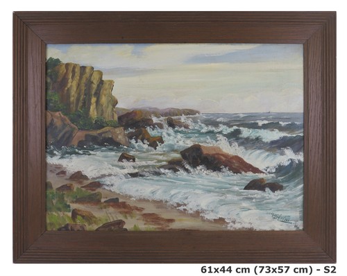 Tableau huile sur toile mer - À,