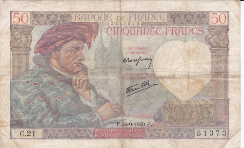 Billet francs jacques - billet, 50