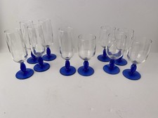 verre luminarc Modèle Molière Pied Bleu 5 Flûte À Champagne 5  Verre A Vin