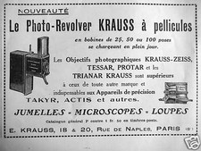 PUBLICITÉ 1924 KRAUSS-ZEISS