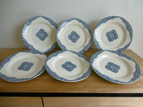 Six assiettes creuses terre - assiettes,