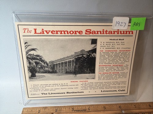 Antq 1927 livermore - antq, sanitarium