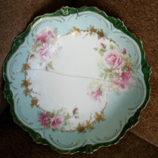 Ancien plat fleuri - ancien, en