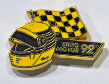 Pin's AUTO EURO MOTOR 92 DRAPEAU DAMIER  A. BERTRAND
