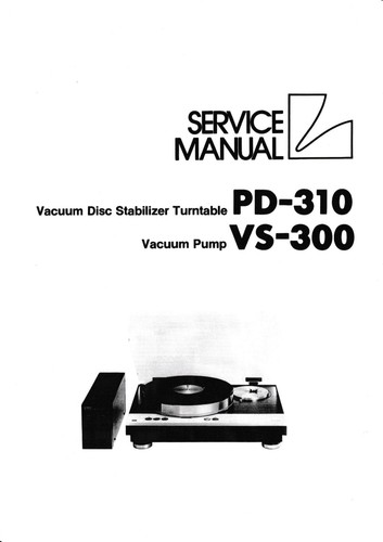 Service manuel instructions - service, d'instructions