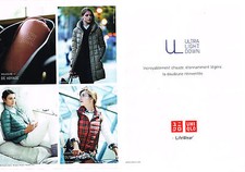 PUBLICITE ADVERTISING 025  2014  UNIQLO   ( 2p) LES DOUDOUNES