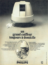 Publicité Advertising  0822  1970 casque sèche cheveux Philips coiffeur domicile