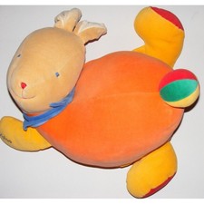 Grand Doudou Pouf Lapin orange