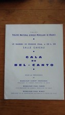 Théatre national lyrique populaire de france - 1966 Gala de Bel canto