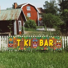 Party Supply Hawaïen Tiki Décoration 78.74 '' Multipurpose Tiki Bar Bannière
