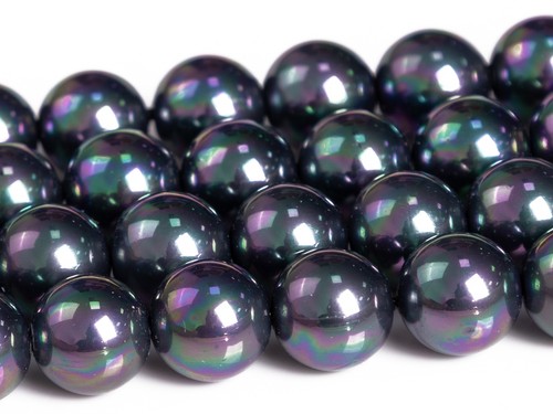 Gray black shell - shell, beads