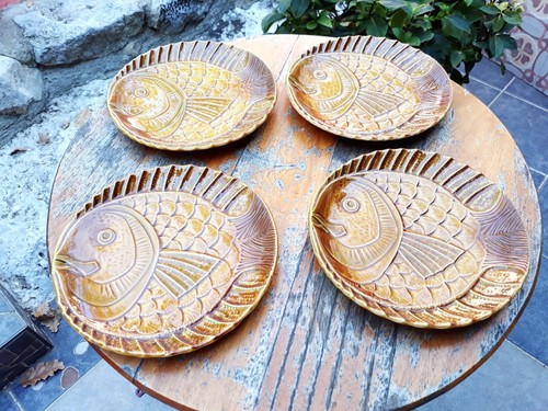 Lot assiettes barbotine - assiettes,