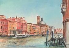 Marcel CRAMOYSAN "Venise, le Grand Canal" Peinture signée
