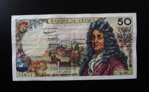 Billet francs racine - billet, de