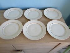 6 assiettes plates porcelaine de Limoges  décor blanc et or société limousine B